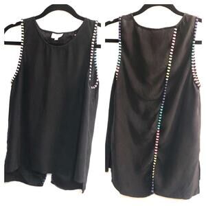 Parker Black Silk Sleeveless Top